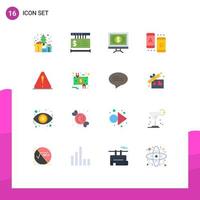 16 ícones criativos, sinais e símbolos modernos de alerta de marketing de banco on-line pagam pacote editável de elementos de design de vetores criativos