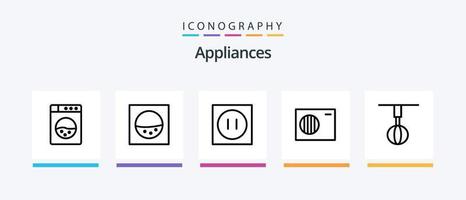 Pacote de ícones da linha 5 de aparelhos, incluindo plugue. eletricidade. ar livre. aparelhos. tecnologia. design de ícones criativos vetor
