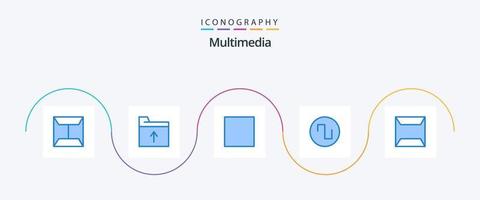 pacote de ícones multimídia azul 5, incluindo . envelope. multimídia. documentos. quadrado vetor