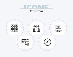 ícone da linha de natal pack 5 design de ícone. neve. feriados. Natal. festão. luzes vetor