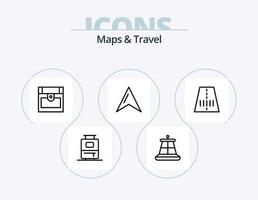 mapas e ícone de linha de viagem pack 5 design de ícone. . luzes. . sincronizar vetor