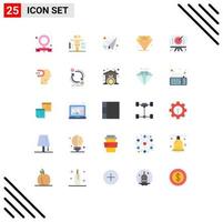 conjunto moderno de 25 cores planas e símbolos, como elementos de design de vetores editáveis de diamante de arco e flecha mardi gras