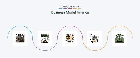 linha de finanças cheia de pacote de ícones de 5 planos, incluindo gerenciamento. de ativos. investidor. acionista. financista vetor