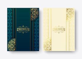 Conjunto de design de menu de mandala premium de luxo vetor