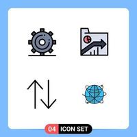 4 ícones criativos sinais modernos e símbolos de dados de página de relatório do motor mudam elementos de design de vetores editáveis