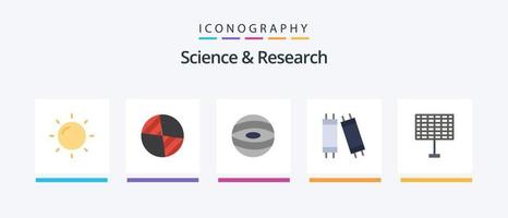 pacote de ícones de ciência plana 5, incluindo . halogênio. eco. design de ícones criativos vetor