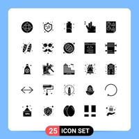 25 ícones criativos sinais modernos e símbolos de análise mão mulher gesto energia elementos de design vetoriais editáveis vetor