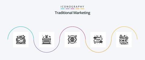 pacote de ícones da linha 5 de marketing tradicional, incluindo fofocas. comunicação. marketing. zumbido. dinheiro vetor