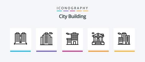 pacote de ícones da linha 5 de construção da cidade, incluindo . real. lar. Estado. lar. design de ícones criativos vetor