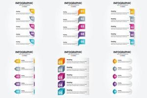 conjunto de design plano de infográficos de ilustração vetorial para folheto publicitário e revista vetor