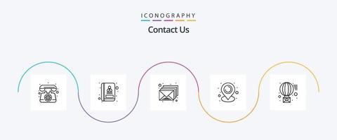 entre em contato conosco linha 5 pacote de ícones incluindo enviar. mensagem. caixa de entrada. o email. mapa vetor