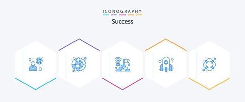 sucesso 25 pacote de ícones azuis, incluindo ajuda. lançar. desenvolvimento. o negócio. ouro vetor