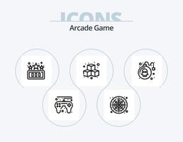 Arcade line icon pack 5 design de ícone. jogos. bombear. Diversão. Toque. Diversão vetor