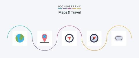 mapas e pacote de ícones de 5 planos de viagem, incluindo . bússola. vetor