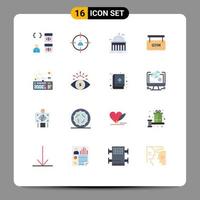 16 ícones criativos sinais e símbolos modernos de placa de computador alvo ginásio aprendendo pacote editável de elementos de design de vetores criativos