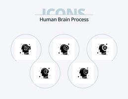 cérebro humano processo glifo ícone pack 5 design de ícone. Estrela. humano. cara. cabeça. pensando vetor