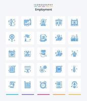 emprego criativo 25 pacote de ícones azuis, como engenheiro. computador. hora apresentação. gráfico vetor