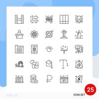 conceito de 25 linhas para sites móveis e aplicativos, linhas de alimentos, grade de layout de entrada, elementos de design vetorial editáveis vetor