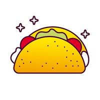 ícone de estilo detalhado de comida de taco mexicano vetor