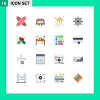 16 ícones criativos sinais e símbolos modernos da roda de natal camelo marinho árabe pacote editável de elementos de design de vetores criativos