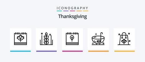Pacote de ícones da linha 5 de ação de graças, incluindo chuvoso. nuvem. Shopping. folha. Canadá. design de ícones criativos vetor