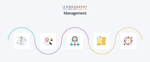 pacote de ícones plana 5 de gerenciamento, incluindo serviço. gestão. grupo. investimento. orçamento vetor