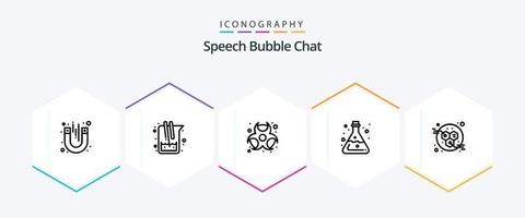 pacote de ícones de 25 linhas de bate-papo, incluindo laboratório. tubo. laboratório. laboratório. perigoso vetor