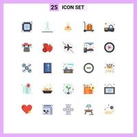 25 ícones criativos, sinais modernos e símbolos de apresentação, bagagem, clima, amor, elementos de design de vetores editáveis