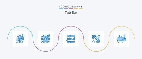 pacote de ícones azul 5 da barra de guias, incluindo . alternar. em. trocar. esporte vetor