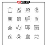16 ícones criativos, sinais e símbolos modernos da área de transferência, sprint, verão, scrum, ágil, elementos de design vetorial editável vetor