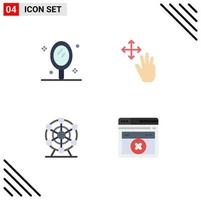 4 ícones criativos, sinais modernos e símbolos de gestos de salão de beleza, página da web, elementos de design de vetores editáveis