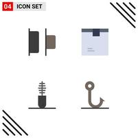 4 ícones planos de vetores temáticos e símbolos editáveis de distribuição de produtos de caixa de roupas rímel elementos de design de vetores editáveis