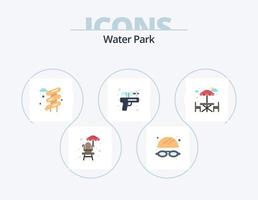 parque aquático plana icon pack 5 design de ícone. . parque. parque. agua. parque vetor