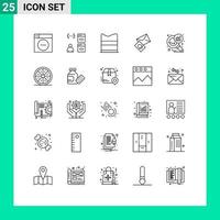 pacote de interface do usuário de 25 linhas básicas de dados analisando elementos de design de vetores editáveis de email de desenvolvimento de ovo