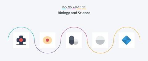 pacote de ícones de 5 planos de biologia, incluindo . comprimido. viagra vetor