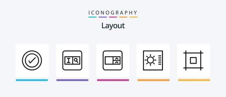 pacote de ícones da linha de layout 5, incluindo . layout. layout. medidor. layout. design de ícones criativos vetor