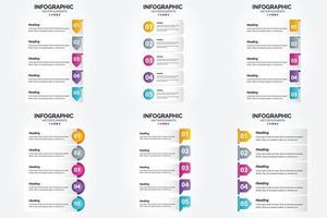 conjunto de design plano de infográficos de ilustração vetorial para folheto publicitário e revista vetor