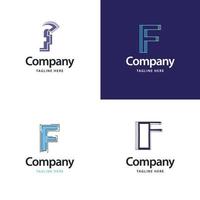 letra f design de pacote de logotipo grande design criativo de logotipos modernos para o seu negócio vetor