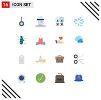 16 ícones criativos sinais e símbolos modernos de ideia de negócio de gravata jardim piscina ondulada pacote editável de elementos de design de vetores criativos