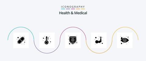 pacote de ícones de 5 ícones de saúde e glifo médico, incluindo olho. choro. plano de saúde. construção do corpo. mão vetor