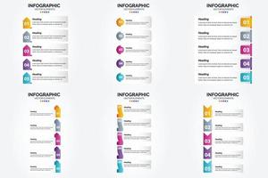 conjunto de design plano de infográficos de ilustração vetorial para folheto publicitário e revista vetor