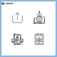 4 ícones criativos sinais e símbolos modernos da monarquia da coroa do funcionário do instagram hr elementos de design de vetores editáveis