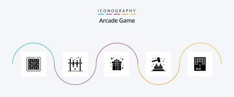 pacote de ícones arcade glyph 5, incluindo jogo. Diversão. Diversão. arkanoid. jogos vetor