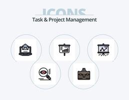 linha de gerenciamento de tarefas e projetos cheia de ícones do pacote 5 design de ícones. o negócio . Tempo. perfil. Arquivo vetor