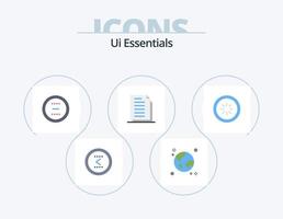 UI Essentials Flat Icon Pack 5 Design de ícones. documentos. cópia de. globo. menos. excluir vetor