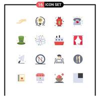 16 ícones criativos sinais e símbolos modernos do pacote editável de telefone de tampa de gás de detetive do Canadá de elementos de design de vetores criativos