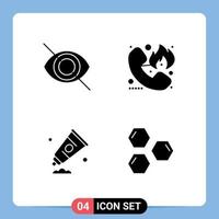 conjunto de sinais de símbolos de ícones de interface do usuário modernos para desativar elementos de design de vetor editável de pintura de bombeiro de arte