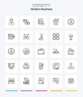 pacote de ícones de contorno de negócios modernos criativos 25, como empregado. habilidades. o negócio. perfil. financeiro vetor