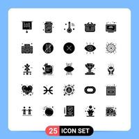 25 ícones criativos sinais e símbolos modernos de táxi on-line iot carrinho de compras elementos de design vetorial editáveis vetor