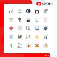 conjunto de 25 sinais de símbolos de ícones de interface do usuário modernos para placa de suspensão de lua de loja mundial elementos de design de vetores editáveis